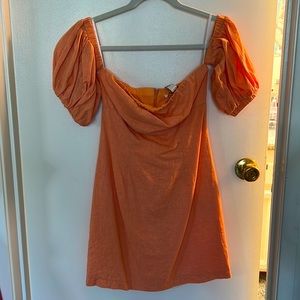 Off shoulder peach dress